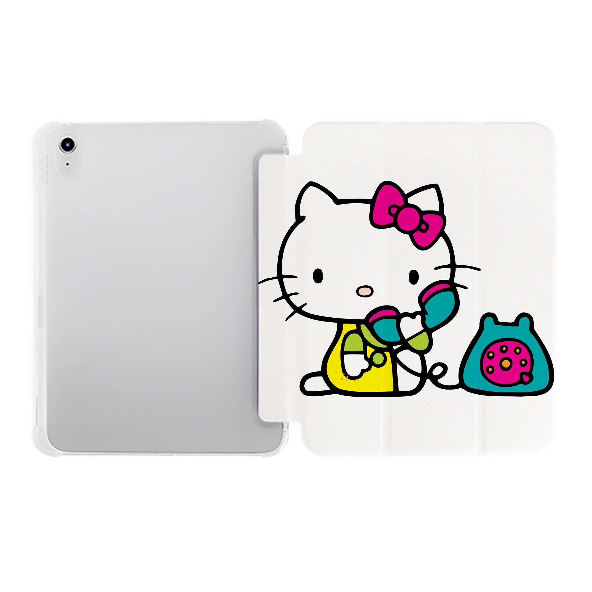 （画像用） Hello Kitty ハローキティ IPad ケース ペン収納付き 三つ折りスタンド PUレザー×シリコン 対応機種9.5/10.5/10.9インチ